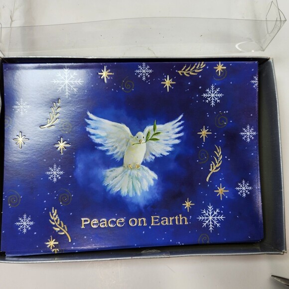 Vintage Christmas Cards Dove Peace on Earth  & Box 16 Ct. & Envelopes 7 X 5 in - Picture 3 of 10